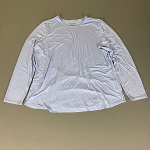 Chicos Blouse Top Size 3 (US XL) Light Blue Long‎ Sleeve Shirt Rayon Blend